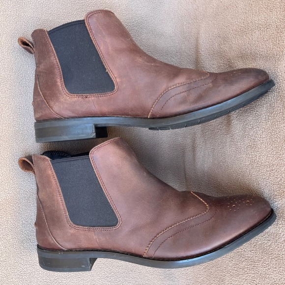 Sperry Brown Leather Wingtip Chelsea Ankle Boots Slip On Booties Women's Sz 11 M - Picture 1 of 10